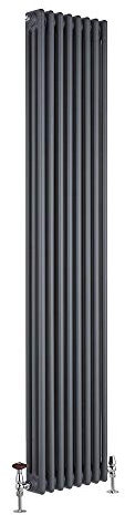 Milano Windsor Anthracite Cast Iron Style Vertical Triple Column Radiator - 1800mm x 380mm
