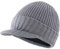 Magracy Herren Winter Knit Visor Hat Outdoor Dicke Schirmmütze Beanie Mütze Gr. Einheitsgröße, hellgrau