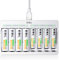 EBL Akku Ladegerät mit 4*AA 2800mAh und 4*AAA 1100mAh Akkus USB Input Batterieladegerät Schnell Akkuladegerät für AA/AAA NI-Mh Batterien