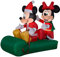 Gemmy Aufblasbare Weihnachtsdekoration, Motiv: Mickey und Minnie auf Schlitten, 152 cm