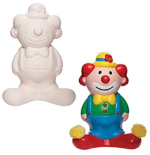 Baker Ross Clown individualisierbare Keramik Spardosen (2 Stück) Kreative Künstler- und Bastelbedarf für Kinder zum Basteln, Personalisieren und Schmücken