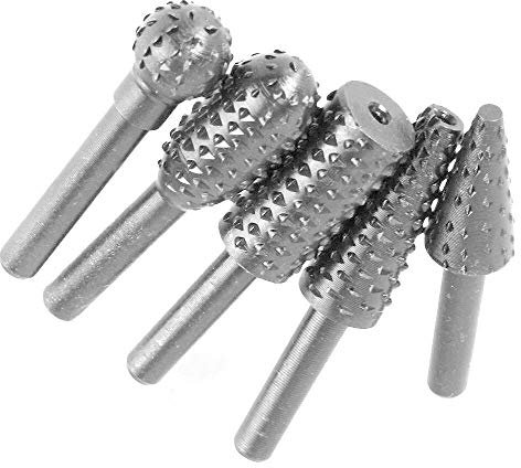 Profilfräser 5tlg. Satz Holz Holzfräser Stahl Raspel Bohrer Holzschnitzere Holzraspel