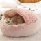Ndier Flauschiges Katzenbett, rund, weiches Plüsch, Höhle mit Kapuze, Katzenbett, für den Winter, warm, Schlafkissen, rutschfest, maschinenwaschbar, für Katzen und Welpen