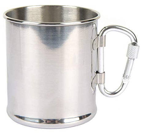 Epic Militaria Stainless Steel Mug with Carabiner Handle