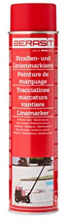 BERASIT Markierungsspray Bodenmarkierung, professioneller Straßen- und Linienmarkierer, wetterbeständig, schnell trocknend, 600 ml, Versandeinheit=1 Dose (rot)