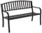 GOPLUS Gartenbank Metall, 2-3 Personen Sitzbank Outdoor, Parkbank Antik, Terrassenbank mit Rücklehne und Armlehne, Sitzbank Garten Balkon Terrassen (Schwarz, 240kg Tragkraft)