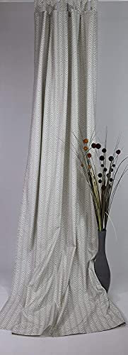 Schlaufenschal Vorhang Store Gardine Ethno Look Schwere Qualität Blickdicht BxH 140/255 cm Taupe-Ecru