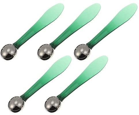 Uonlytech 5Pcs Eye Cream Applicator Metal Eye Cream Wand Stick Eye Cream Spoon Roller Face Roller Massager Tool for Women Girls, Random Color
