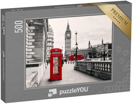 puzzleYOU: Puzzle 500 Teile „Rote Telefonzelle: Londons Wahrzeichen, England“ – aus der Puzzle-Kollektion London