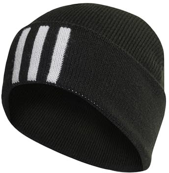 adidas Unisex 3-Stripes Beanie, Black/White, XS