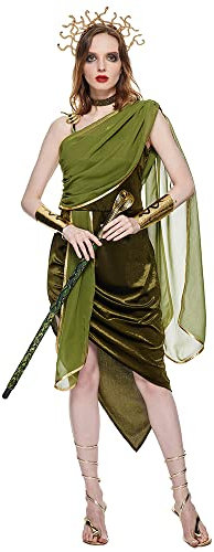 EraSpooky Medusa Kostüm für Erwachsene, Damen, Halloween, Karneval, Damen Motto Party Kleidung