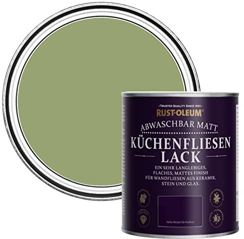 Rust-Oleum Peinture Verte Résistante à l'eau pour Faïence de Cuisine, Finition Mate Gris - Terrain Connu 750ml