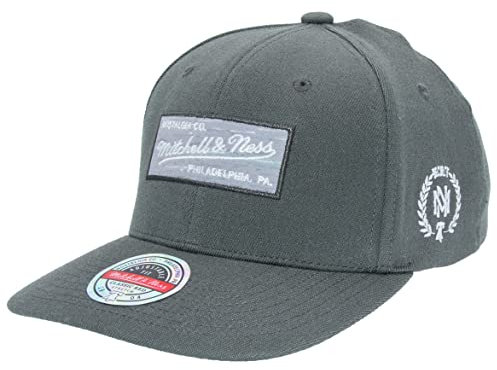 Mitchell & Ness Heather Box Logo Classic Red Snapback - OB, Charcoal