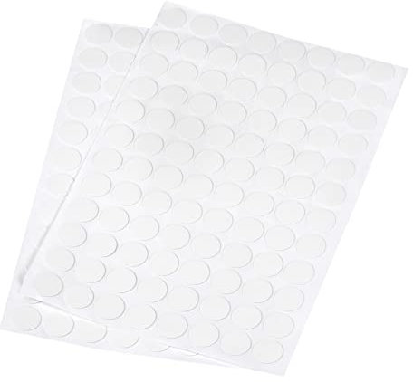 sourcing map 2 Blatt/192Stk Schraubenloch Abdeckung Aufkleber 15mm Dmr PVC Selbstklebende Deckel Kappen für Holzmöbel Schrank Regal Kleiderschrank weiß