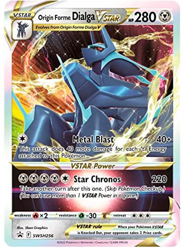 Riesige Pokémon-Promo-Karte, GX, VMAX, EX, Vstar oder V, Jumbo-Karte, XXL-Karte, Pokémon-Werbebox, offizielle Karte, englische Sprache (Dialga VSTAR)