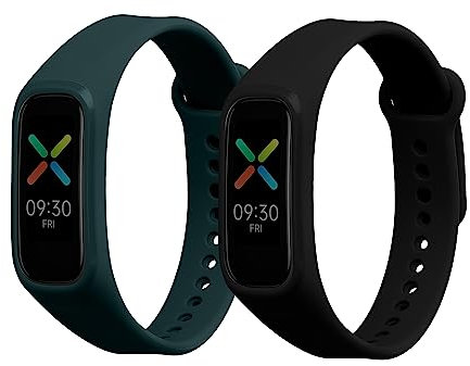 kwmobile Pulsera compatible con Oppo Band Sport correa - 2x Correas de silicona flexible - Tamaño ajustable