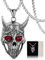 DXIUORF Gothic Skull Bullet Necklace for Men and Women Stainless Steel, Skull Cross Pendant Necklace Punk Statement Hip-hop Vintage Jewelry Come Gift Box