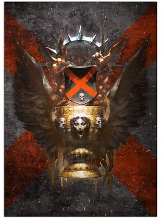 Displate Offiziell Warhammer MetallPoster Magnetische Befestigung Inklusive Lizenziert Bilder Hochwertiges Poster Warhammer 40,000 Emblems - Death Company 45 cm x 32 cm