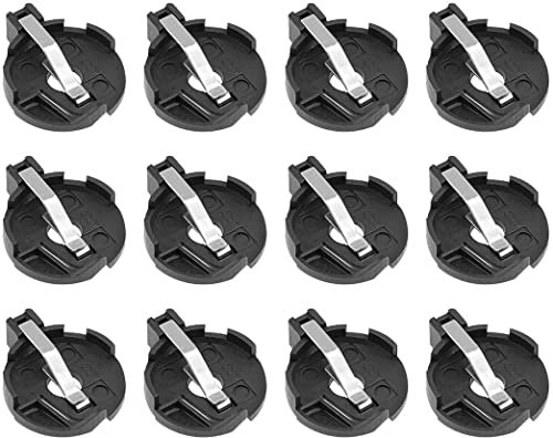 XYWHPGV 12 Pcs CR2025 Horizontal Coin Button Battery Holder Black Container Case(88738 80ace ff86c 6e517 4f141 95084