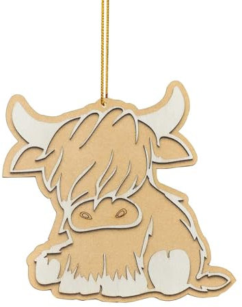 2023 Nette Kuh Weihnachten Szene Dekoration Weihnachten Hängende Dekoration Haus Weihnachten Szene Dekoration Dekoration Hängematte Outdoor Kinder (Beige, One Size)