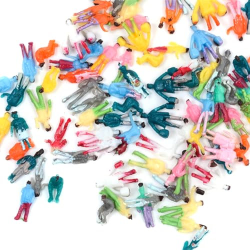 NHPY 100 Stücke 1:100 Maßstab minifiguren,Miniatur Figuren,zufälliger Stil kleine Figuren,Menschen Figuren Modell Züge Architektur Plastik Menschen Figuren Winzige Menschen