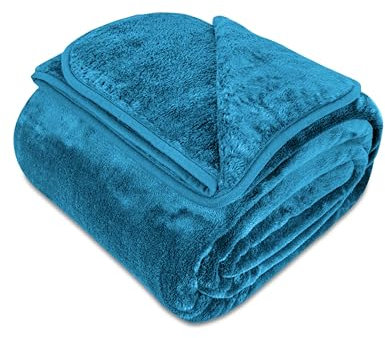 Gräfenstayn® Kuscheldecke Cashmere-Feeling - super weich & flauschig - Dicke & warme Fleecedecke - kuschelige Sofadecke, Wohndecke & Tagesdecke - Überwurf Decke Sofa, Couch (Türkis-Blau, 150x200 cm)