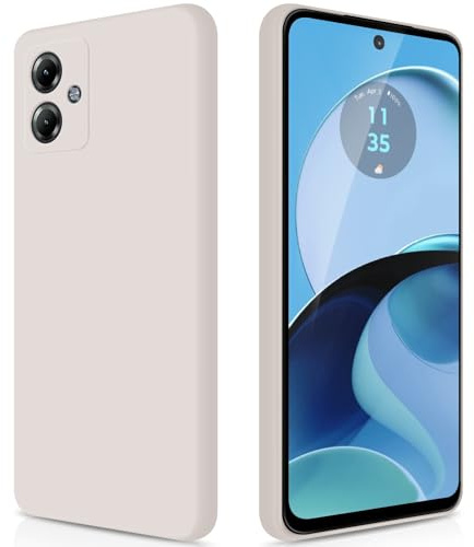 GiiYoon Hülle für Motorola Moto G14, Weiß | Silicone Case, Seidig Weiches Gefühl, Stoßschutz, Kratzfest, Mikrofaser-Innenfutter