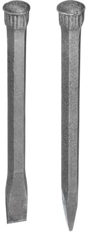 Sourcing Map 13.8 Flat Head & 14.6 Pointed Head Masonry Chisel Set for Rock, Concrete, Brick & Stone Breaking & Carving