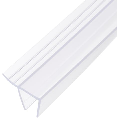 Sourcing Map Shower Door Side Seal, F-Type Silicone Frameless Glass Door Seal Strip, 1/2 Glass, 130 Long, Clear