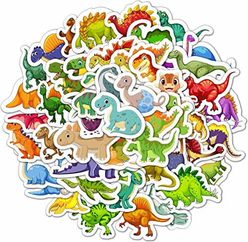 100 stück niedliche Dinosaurier-Aufkleber für Kinder, wasserdichte Vinyl-Dino-Aufkleber für Trinkflaschen, Dinosaurier-Geburtstagsparty-Geschenke, Kinder-Laptop-Aufkleber - Dino Stickers