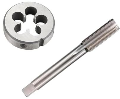 2 Stück for das Innen- und Außengewindeschneiden von Werkzeugmaschinen, metrischer Gewindeschneider-Satz M2-M22 for die linke Hand, Gewindebohrer und runde Schneideisen(M15x1.0)
