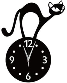 Alipis 1pc Große DIY Wanduhr Katzen Riesige Wanduhr Ungewöhnliche Neuheit Uhren Wand Große Wanduhr Dekorative Uhr Hängende Uhr Nicht tickende Uhr Wandkunst Uhr Schwarz