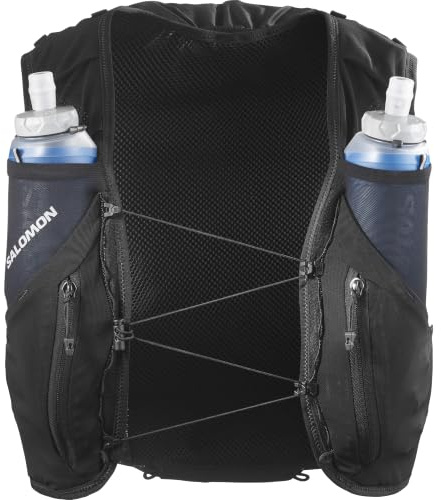 Salomon Unisex Advance Skin 12 | 12 Liter Hydration Trail Running Vest, Black, X-Large