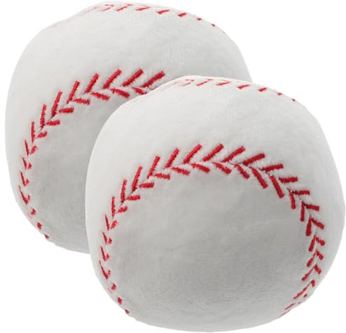 OFFIGAM 2stücke Plüsch Baseball Kissen Flauschige Dekoration Für Kinderzimmer Sofa Und Bett Weiches Gefülltes Baseball Spielzeug Als Schlafkissen Für Heimdekoration