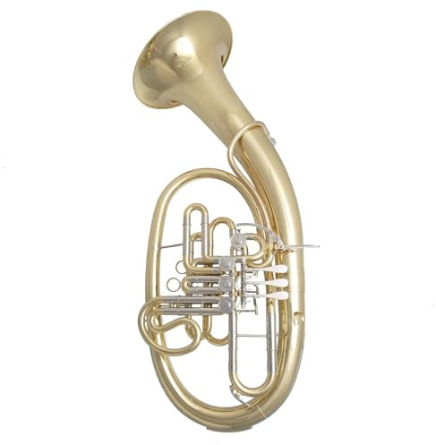 Tuyama Wagnertuba in F/B - Wagnerhorn mit 3 Drehventilen und Umstellventil - Wagner Tuba komplett mit Koffer, Mundstück, und Zubehör