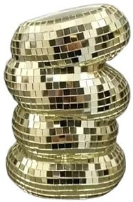 WJLYDM Small Sliver Disco Ball Vase Flower Planter Pot Table Decor Sculpture Table Centerpiece Home Decor(Gold)