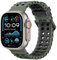 Astorgos Correa Transpirable Ocean Watch Compatible con Apple Watch Ultra 2/Ultra 49mm,Series 10 46mm,9/8/7 45mm,SE2/SE/6/5/4 44mm,3/2/1 42mm,Correa deporte de Silicona para Homb, Verde Ejército/Negro