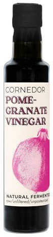 CORNEDOR – Granatapfelessig | 250 ml | Roh, ungefiltert, unpasteurisiert, mit der Mutter | 100% natürlich fermentierter Granatapfelsaft | Salatdressing, Marinaden, zum Kochen