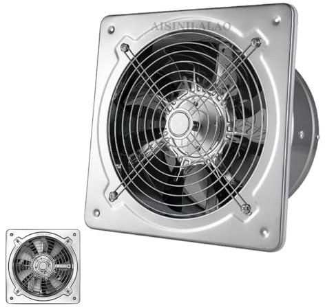 AISINILALAO Niedriggeräusches 10 -Zoll -Küchenwandventilator Industrielüfter, Edelstahl -Abgablüfter Lüfter großes Auspuffvolumen für Küche und Badezimmer geeignet