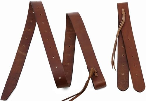 Jeereal Leather Latigo(1.75 x 68.5),Off Billet Cinch Straps Set for Western Horse Saddle,Heavy Oil Weighted (Brown)