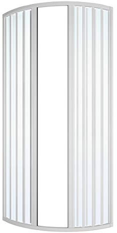 Yellowshop - Box Doccia Semicircolare PVC Curvo Alessia, PVC bianco, Anta a Soffietto con Apertura Centrale, Reversibile, Salvaspazio, Facile da Montare – Made in Italy (Bianco, 90x90 cm)