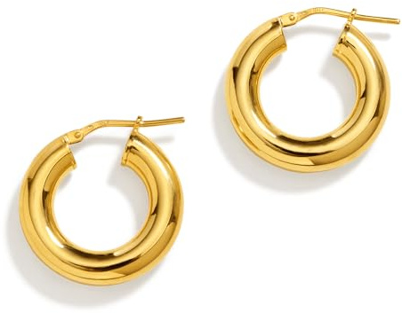 Creolen Damen 925 Sterling Silber – 18K vergoldet – Wasserfeste Ohrringe – Handgefertigt in Europa – Nickelfrei – Minimalistisches Schmuckdesign