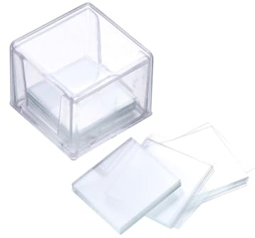 Angoily Quadratische Deckgläser 100 Stück Mikroskop Deckglas Kit Mikroskopzubehör Für Optische Mikroskope Labor Biologie