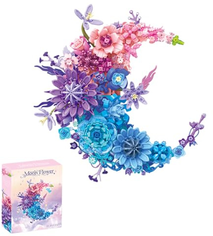 Générique Kit de Construction Florale à Faire soi-même, Bouquet de Plantes (Version Adulte), Convient aux Enfants de 8 Ans et Plus et aux Femmes, Accessoires décoratifs - 977 Blocs.
