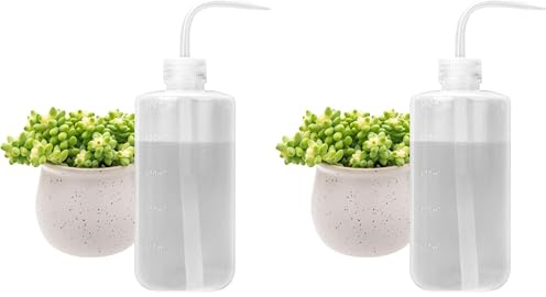 Bewässerung Flasche 500 ml mit auslaufsicherem O-Ring für Zimmerpflanzen Sukkulente Kaktus Kunststoff Squeeze Wasser kann Bonsai Terrarium Orchideen Sämling Lab Wash Label Tattoo Gerät (Packung mit 2)