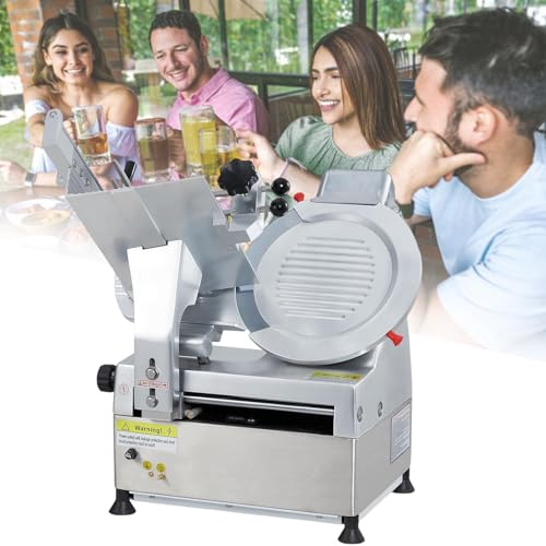 QUSYZD Affettatrice per salumi, Formaggi e prosciutti, affettatrice elettrica per Carne con Lama in Acciaio Inossidabile da 30 cm, affettatrice Professionale per ristoran,