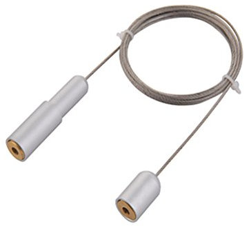Regalbodenträger Glasplatte Boden Kabel Fixing schwarz Seil aus Draht, Glas-Holzbodenträger mit 2 Lampen und 3 m lange Stahl Kabel für Holz-, MDF-, Spanplatten. Kunststoff-Acryl,2 Stück