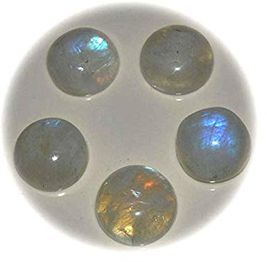 Jewelryonclick 10X10 MM 5 Stücke Echt Regenbogen Mondstein Lot Runde Cabochon Lose Edelstein Für Schmuckherstellung