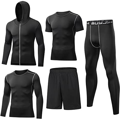 BUYJYA Slim Slim Homme, Noir, 3XL