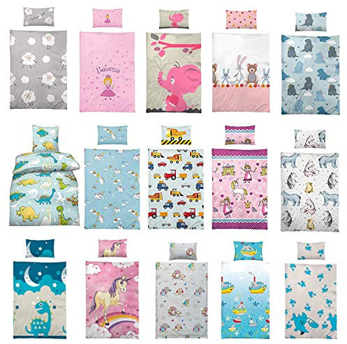 Wasserbetten-Markenshop Wasser-Bettwäsche für Kinder mit verschiedenen Motiven 100x135 cm + Kissenbezug 40x60 cm 100% Baumwolle Microfaser Sharky blau 100x135 cm Mikrofaser